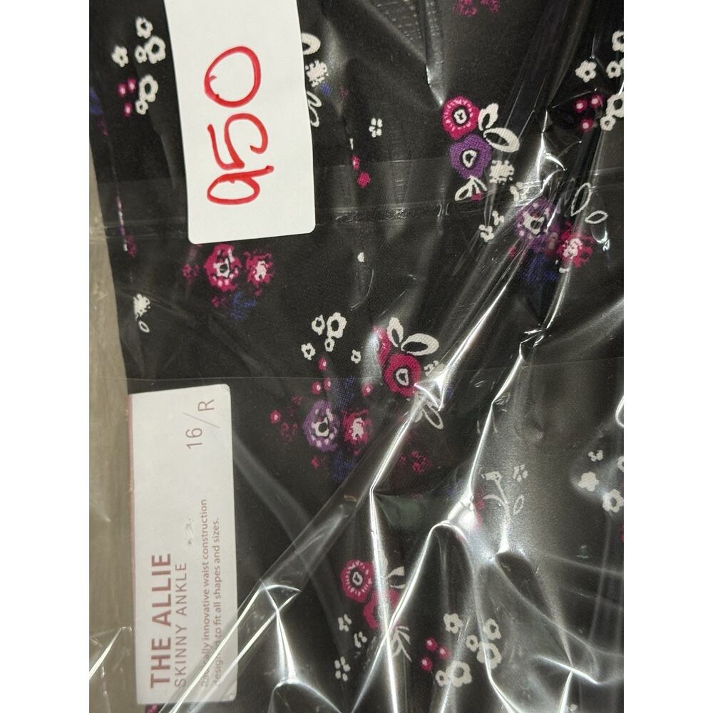 Lane Bryant The Allie Skinny Ankle Pants Women 16 Reg Black Floral Stretch NWT - Picture 10 of 10